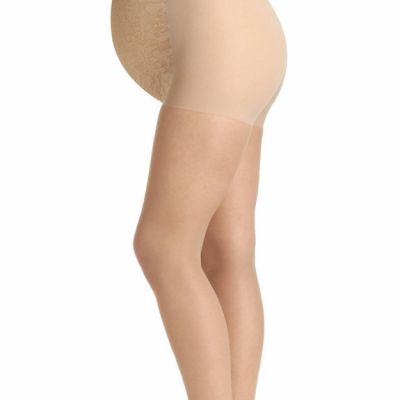 Berkshire Maternity Light Support Pantyhose Nylons Lace Control Top Nude D New