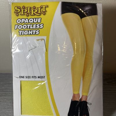 Spirit  Women's Yellow Opaque Footless Tights  One Size 5’-5.10” NEW