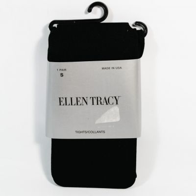 1 Pair Ellen Tracy Black Nylon Tights Style #30158 Sz S