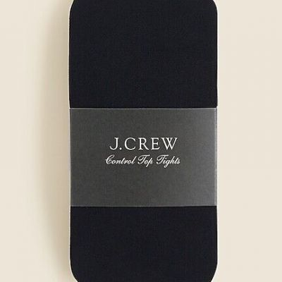 New J CREW Black Opaque Control Top Tights Sz M
