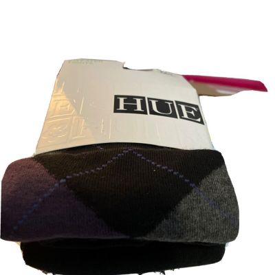 nwt Hue Argyle cotton sweater tights small/medium  Black/grey/purple