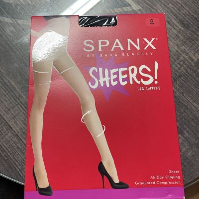 SPANX® By Sara Blakely Sheers Leg Support Size C Black
