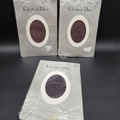 VTG Set of 3 Christian Dior tights #4443 Diorissimo, Grape size 4 Ultra sheer