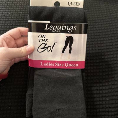 ON THE GO FLEECE ANKLE LEGGINGS BLACK POLY SPANDEX QUEEN ?NEW?