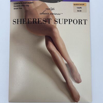 East 5th Pantyhose Sheer Caress Control Top Sheer Toe JCPenney Taupe Queen Short