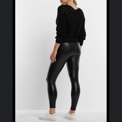 Express faux leather shiny black leggings