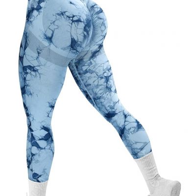 Women'S Scrunch Butt Lifting Leggings Seamless Tie Dye Workout Leggings Gym High