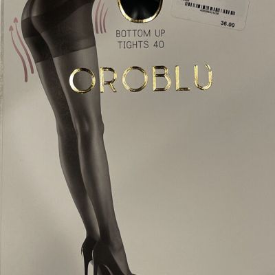 New Women's OROBLU Black Shock Up Bottom Up Tights 40 Size XL