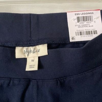 NWT Style & Co Ladies ESS Industrial Blue  Skinny Leggings Pull On  Size XSmall