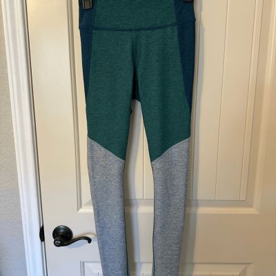 Outdoor Voices Blue Green Colorblock Workout Leggings Size XS