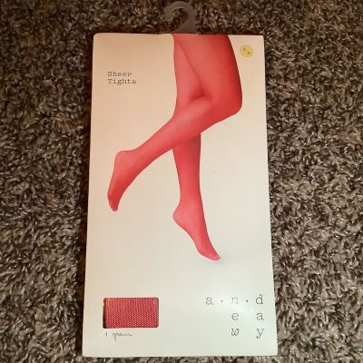 A New Day sheer tights, color red velvet, size: S/M