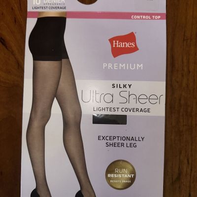Hanes Premium Silky Ultra Sheer Lightest Coverage 2 Pack Barely Black Small