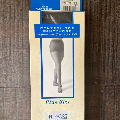 Honors Hosiery Sheer Control Top Pantyhose Off Black Size Queen 2