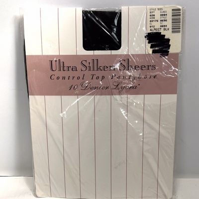 Ultra Silken Sheers Control Top Pantyhose Black 9205 Nylons