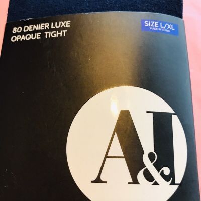 A and L 80 Denier Luxe Opaque Tight. Control Top Tights. Size L/XL. Navy