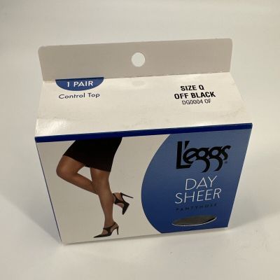 Leggs Control Top Day Sheer Off Black Pantyhose Size Q NEW DG0004