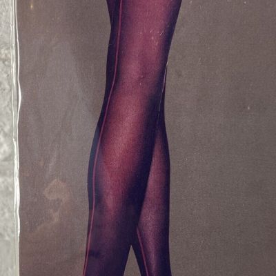 Contrast Top Cuban Heel Back Seamed Stockings Style 9705 Thigh High