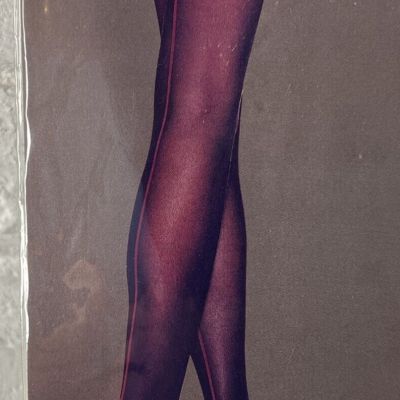 Contrast Top Cuban Heel Back Seamed Stockings Style 9705 Thigh High