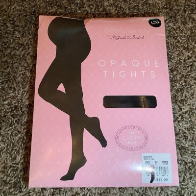 BeMaternity by Ingrid & Isabel opaque tights, color ebony, size: L/XL