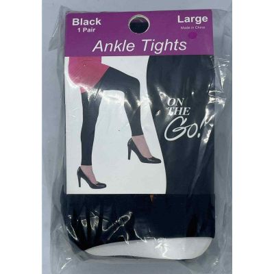 On the Go Ankle Tights Black Size Large Lot of Two New in Package