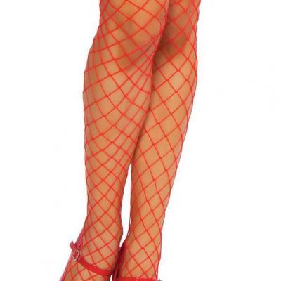 Sexy Roma Open Fishnet Thigh Highs Stockings, Nylons - Red