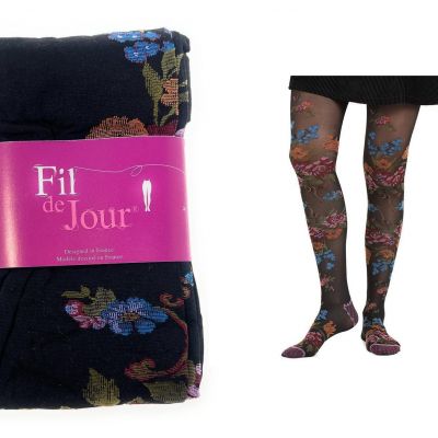 Fil de Jour France Opaque Fashion Tights 30D, FIL0416 Garden, S/M, Made in Italy