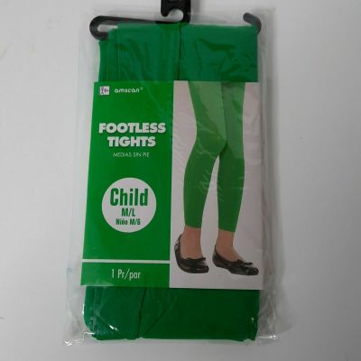 ST. Patricks Day Halloween Child Kids Footless Tights Amscan Green Novelty 80's