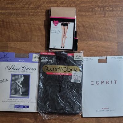 NIP Lot of 4 Pair pantyhose/Thigh High Plus size Mixed Lot Variety Colors