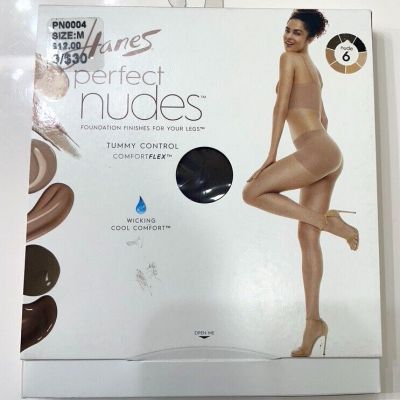 Hanes Perfect Nudes Sheer to Waist Run Resist Light Tummy Control size M