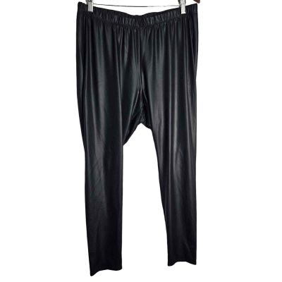 Torrid Black Faux Leather High Rise Stretch Leggings Pants Size 2X Shiny