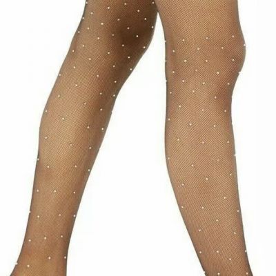 Free Ship! DKNY Fish Net Rhinestone Tights, Size Small/Medium 95-150 Lbs (G55)
