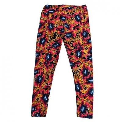LulaRoe Leggings Womans Size 12-18 TC Multi-Color Colorful Floral Flowers Comfy