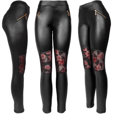 Sexy Faux Leather Designs Leggings