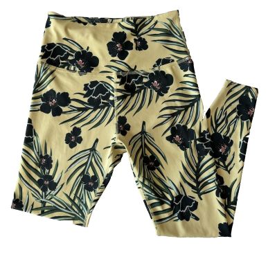 Beyond Yoga Leggings Womens Large Made In USA High Waist Floral Tropical Workout