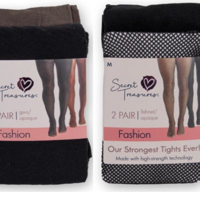 Secret Treasures Womens Opaque Fishnet Geo Print Tights 4 Pair Size Medium