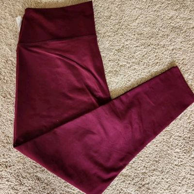 Womens Plus Size 3x Leggings NWT  Maroon Ankle Length Workout Active Pants