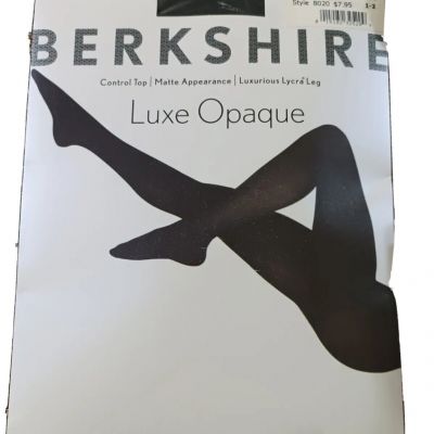 Berkshire women's Pontyhose Tighs Size 1-2  black Luxe Opaque control top 8020