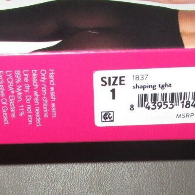 RED HOT by SPANX~Size 1~1837~Black Built-In Shaper Short Shaping Tights