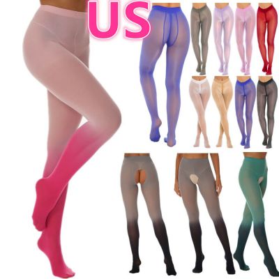 US Woman Thigh High Stocking See-Through Footed Tights Pantyhose Suspender Pants