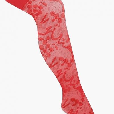 Savage X Fenty Women's Cupid Called Stocking Goji Berry Red Size XS/S NEW