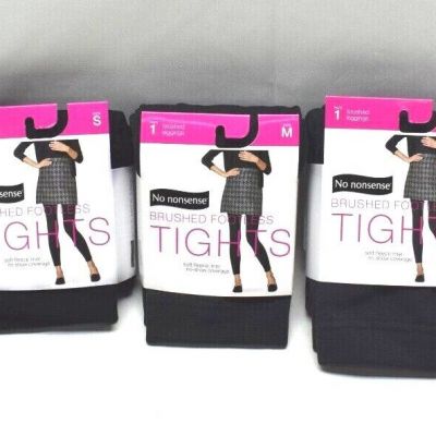 No Nonsense Brushed Footless Tights Cobblestone, Pack of Two, You Choose Size