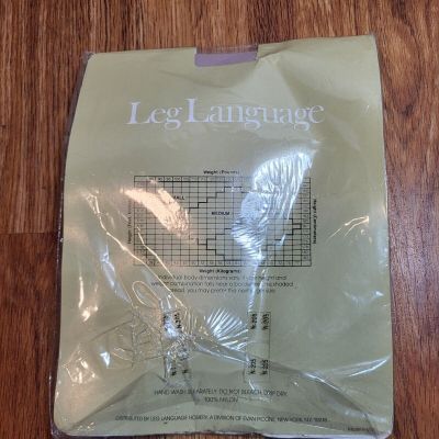 Leg Language Sz. Small Sheer To Waist Panty Hose 100perc Nylon / Opal Gray