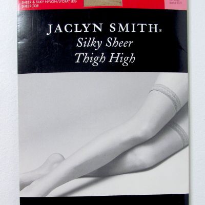 NEW Jaclyn Smith Thigh High Stockings | Size Medium | Nude | Lace Top | Vintage
