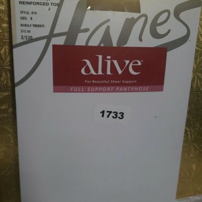 Hanes Alive Hosiery Full Support Control Top Reinforced Toe Size B Barely There