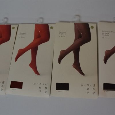A New Day Opaque Tights Lot of 4 Reds Salsa Bing Cherry Size M/L
