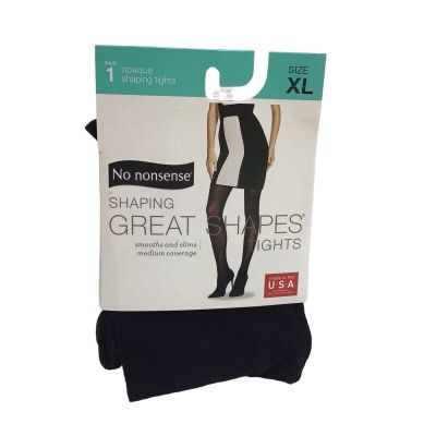 No Nonsense Shaping Womens Great Shapes Opaque Shaping Tights QQT Black Size XL