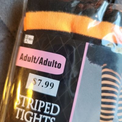 Orange & Black Striped Tights ? Adult ~ (14+)  BRAND NEW in Pkg  Novelty ? SEXY