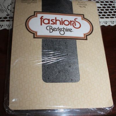 Vintage Berkshire Fashions Black Dainty Dot Pantyhose Size Medium New Old Stock