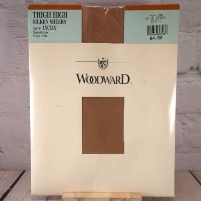 Woodward Silken Sheer Size C Beige Bisque 1991 Vintage Thigh High Stockings CD