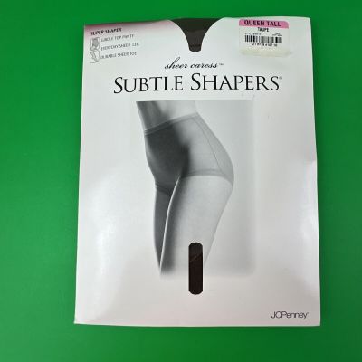 JCPenny Sheer Caress Subtle Shapers Super Shaper Taupe Girdle Top NIP